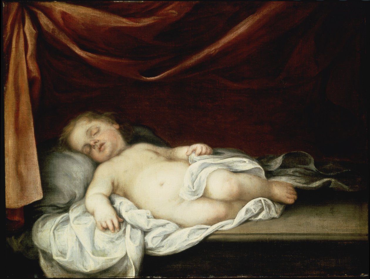 Het slapende Christuskind door Bartolomé Esteban Murillo