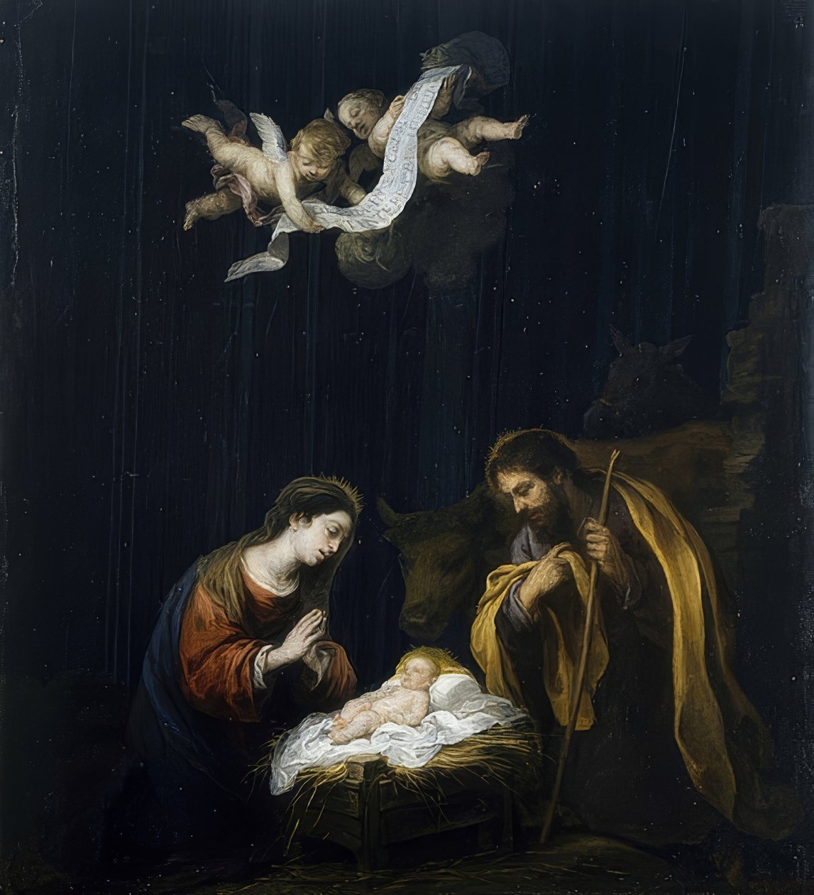 Kerstmis. Om 1668 door Bartolomé Esteban Murillo