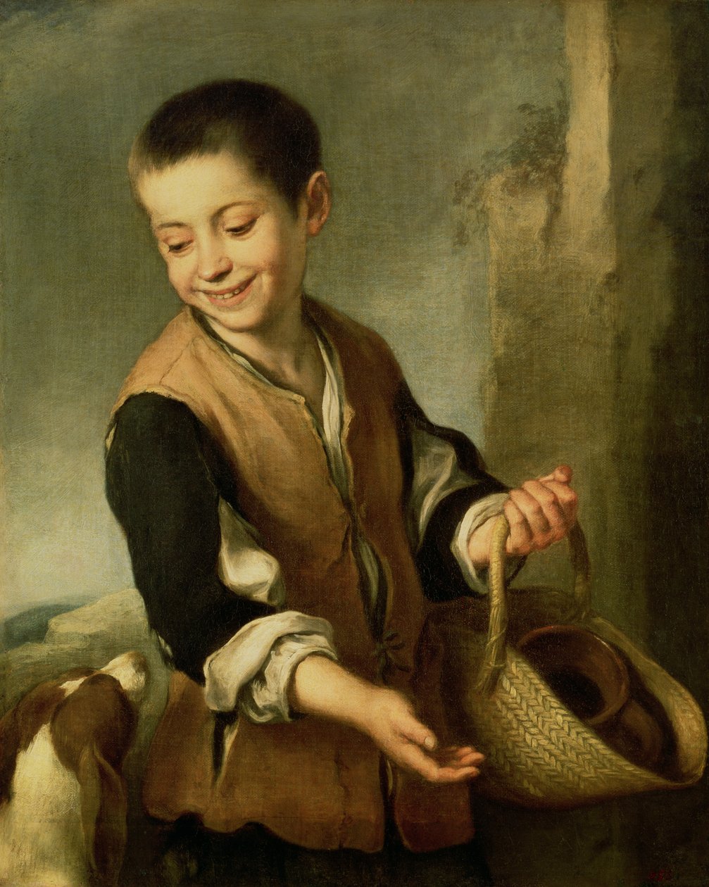 Jongen met een hond door Bartolomé Esteban Murillo