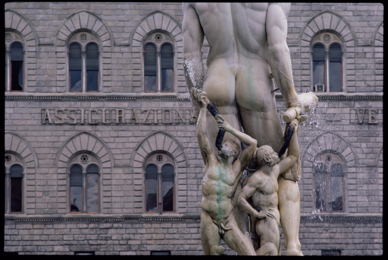 Detail van de Neptunusfontein door Bartolomeo Ammannati