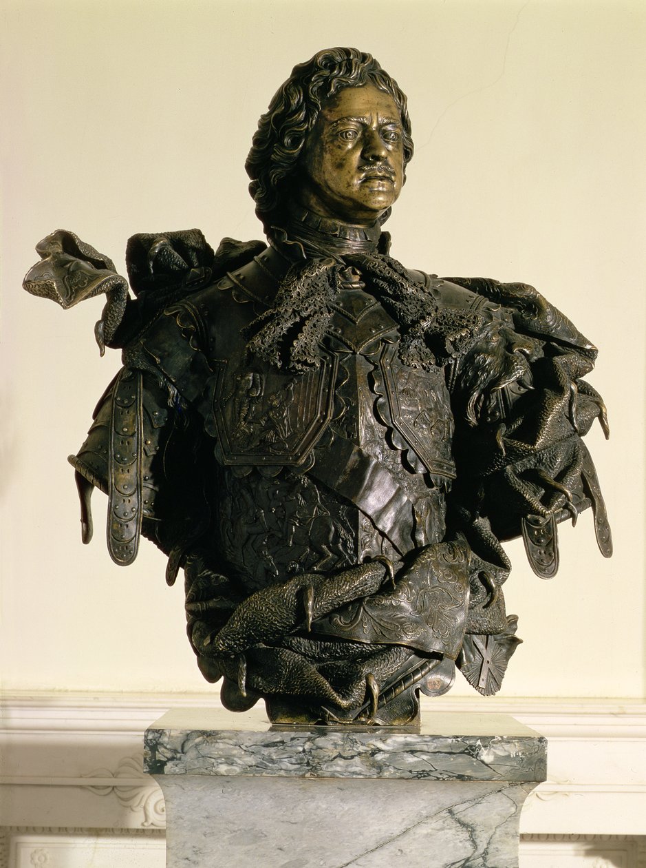 Portretbuste van Peter I (1672-1725), 1723-29 door Bartolomeo Carlo, conte Rastrelli