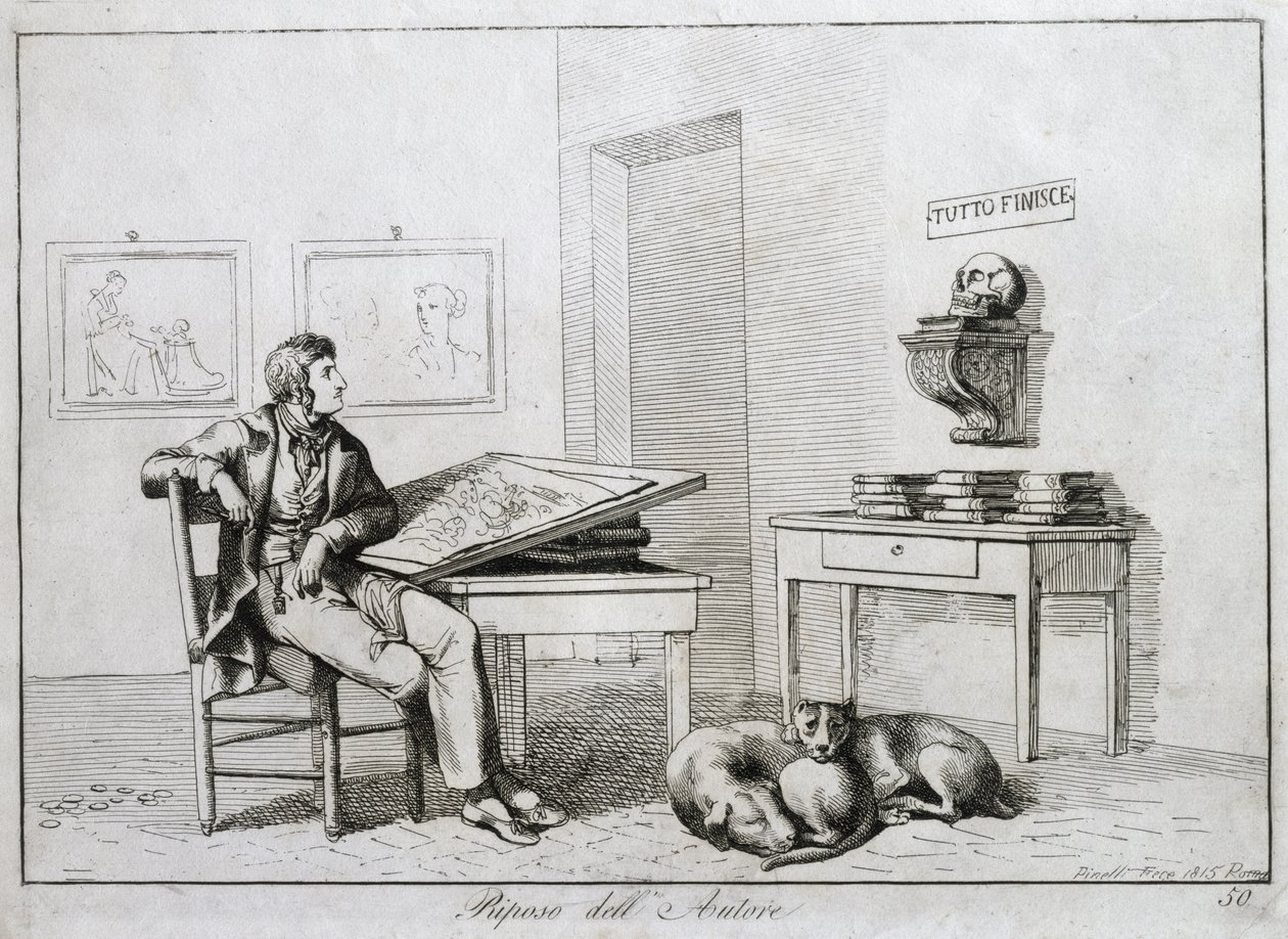 De Rust van de Kunstenaar, 1815 door Bartolomeo Pinelli