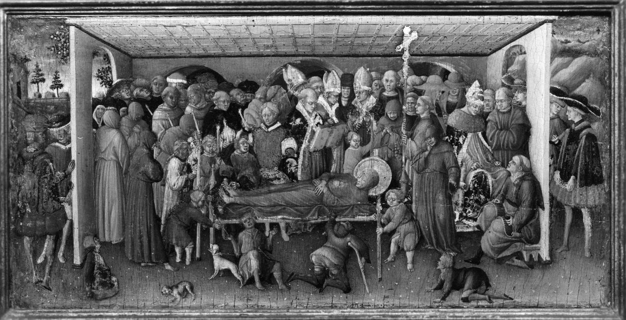 De begrafenis van Sint Franciscus van Assisi door Bartolomeo Tommaso da di Foligno