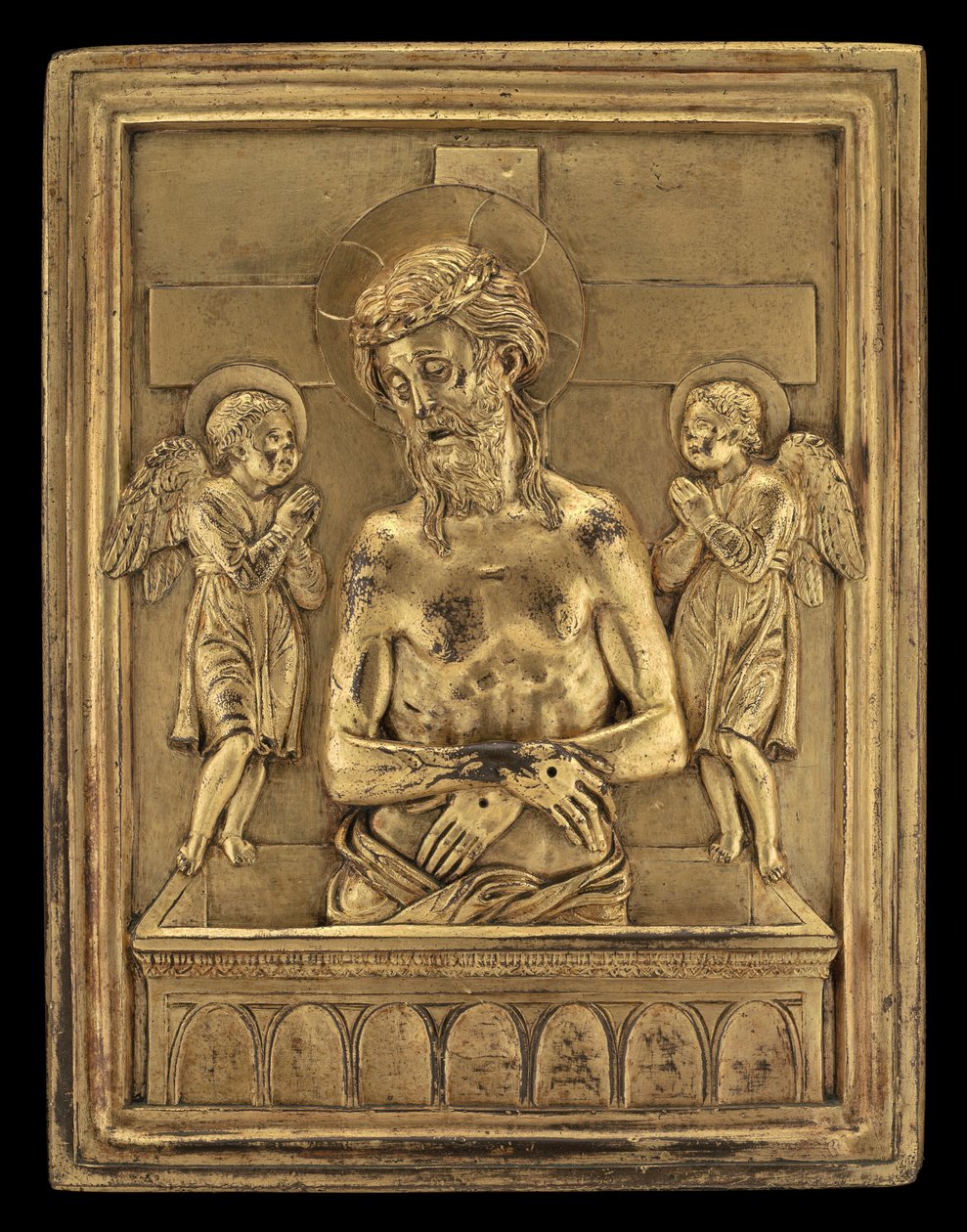 De dode Christus met twee engelen door Bartolomeo Bellano