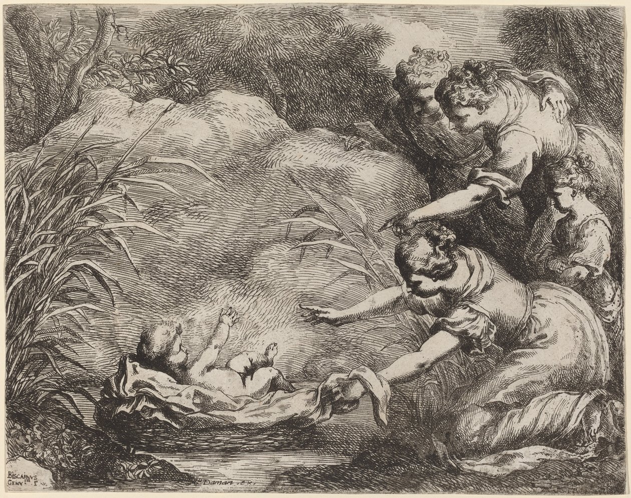 De Vondst van Mozes door Bartolomeo Biscaino