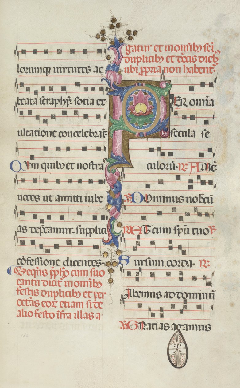 Missale: Fol. 184: Bladornamenten, 1469 door Bartolomeo Caporali