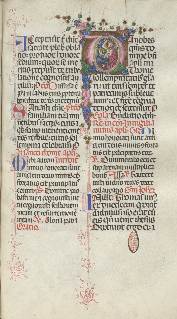 Missaal: Fol. 262: Sint Thomas, 1469 door Bartolomeo Caporali