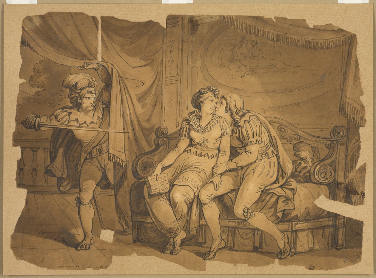 Paolo en Francesca door Bartolomeo Pinelli