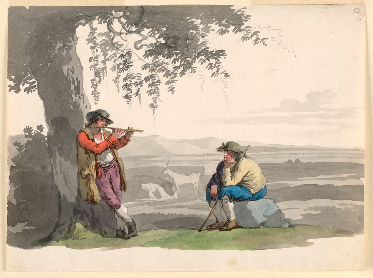 Twee herders in de Campagna door Bartolomeo Pinelli