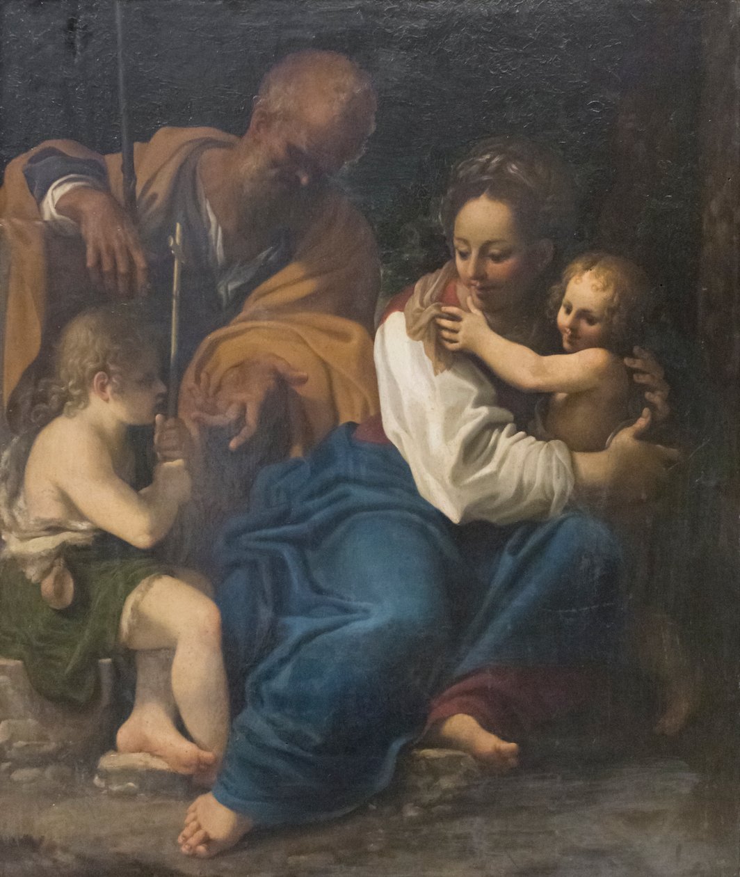 Heilige familie en Sint Johannes de Doper door Bartolomeo Schedoni