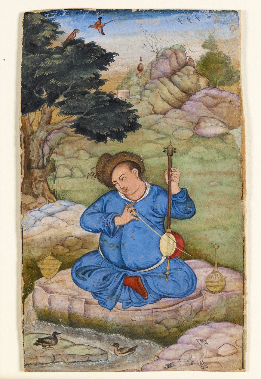 Muzikant in een landschap, 1575-1580 door Basawan