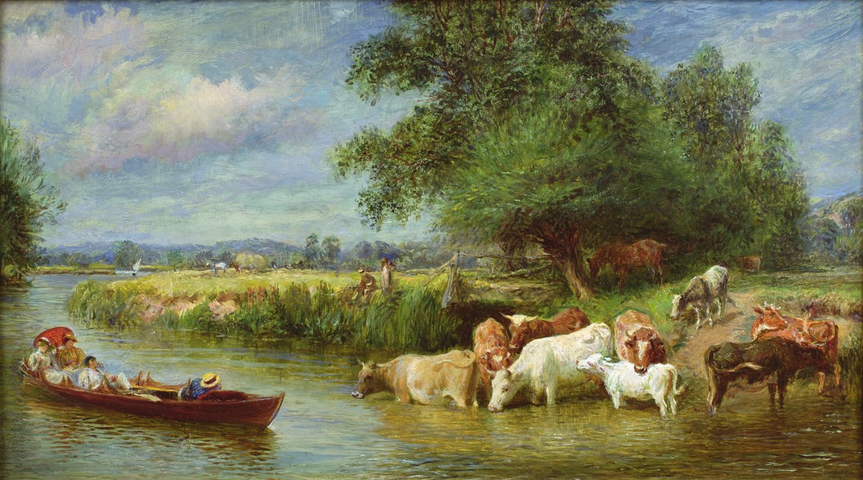 Een midzomerdag op de Theems door Basil Bradley