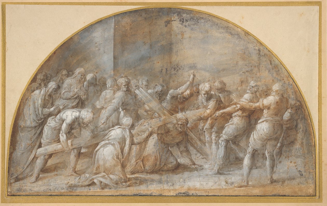 Het dragen van het kruis door Battista Franco