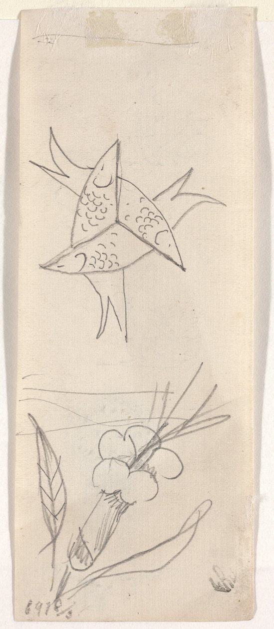 Blad met Schetsen [verso] door Beatrice Godwin Whistler