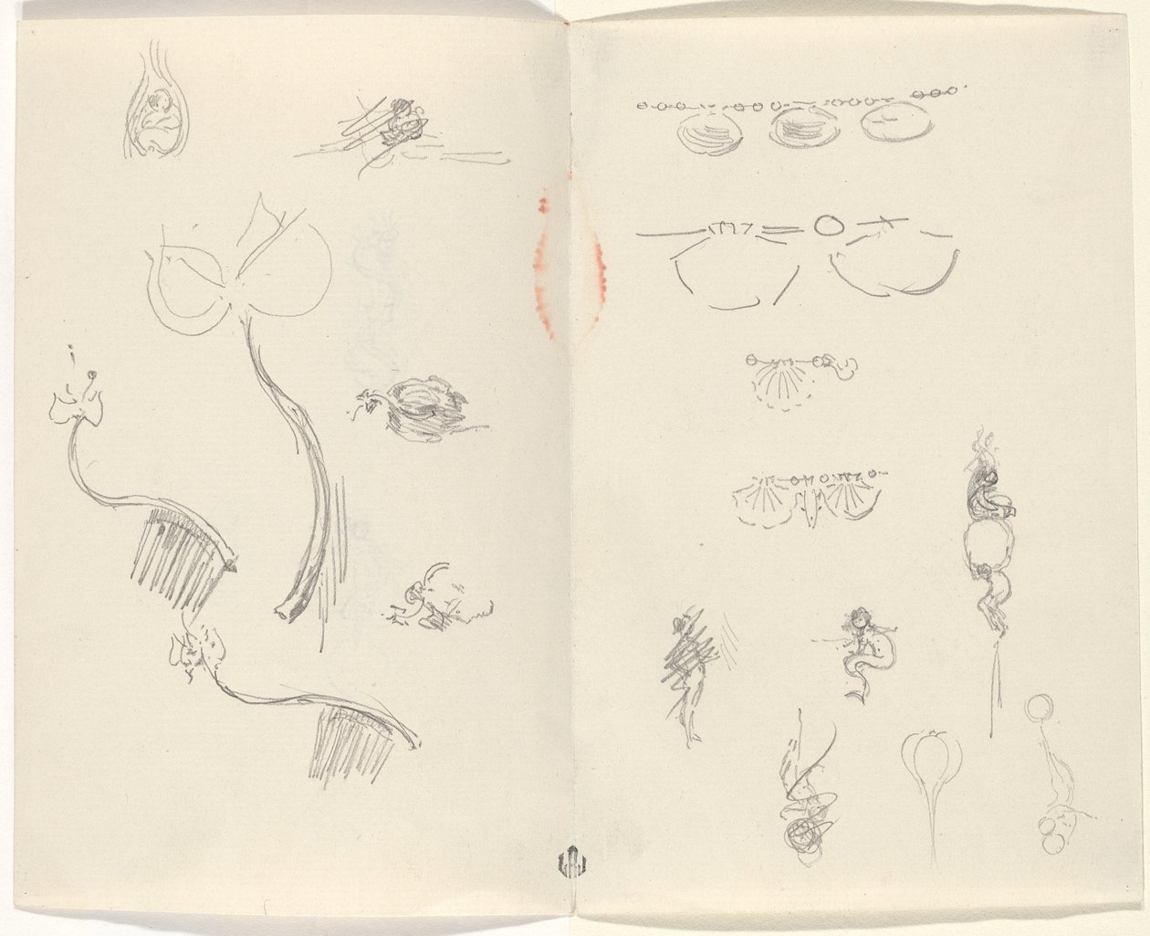 Studies voor sieradenontwerpen [verso] door Beatrice Godwin Whistler