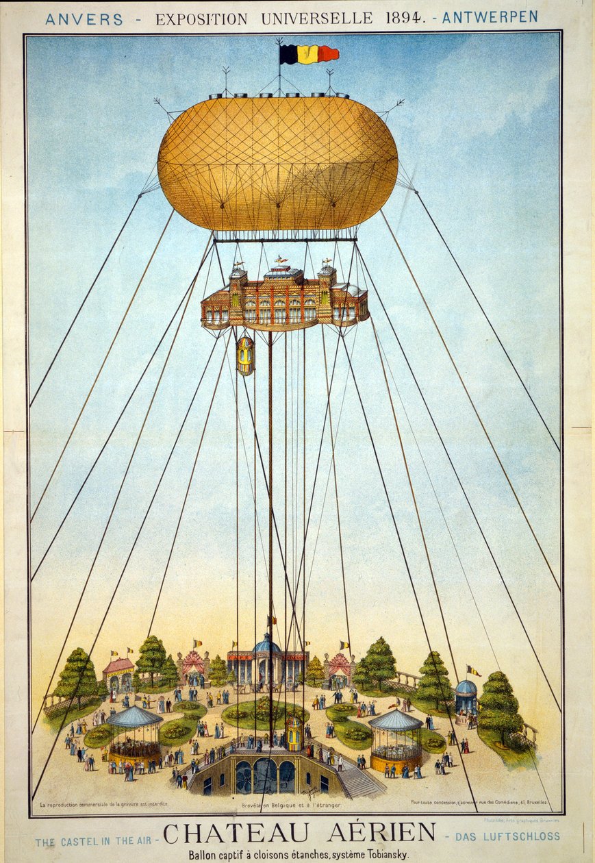 Luchtkasteel, Exposition Universelle, 1894 door Belgian School