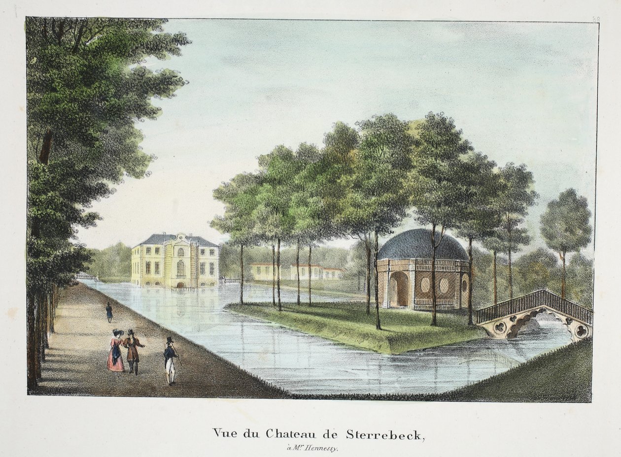 Uitzicht op Kasteel Sterrebeek, ca. 1895 door Belgian School