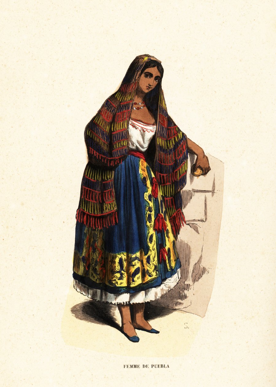 Vrouw uit de stad Puebla, Mexico door Belgian School