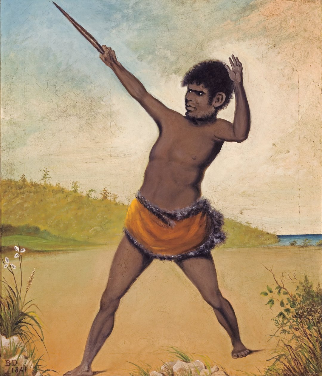 Jack, een Tasmaanse Aboriginal, met een Knuppel door Benjamin Duterrau