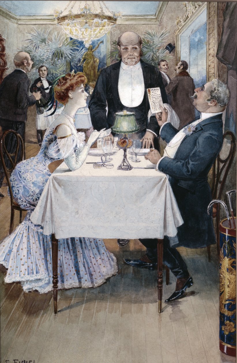 In het restaurant door Benjamin Eugene Fichel
