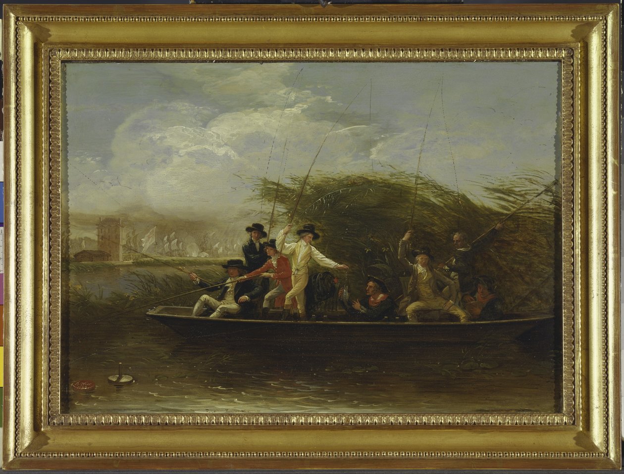 Het Visfeest - een Gezelschap Heren die Vissen vanuit een Punt, 1794 door Benjamin West