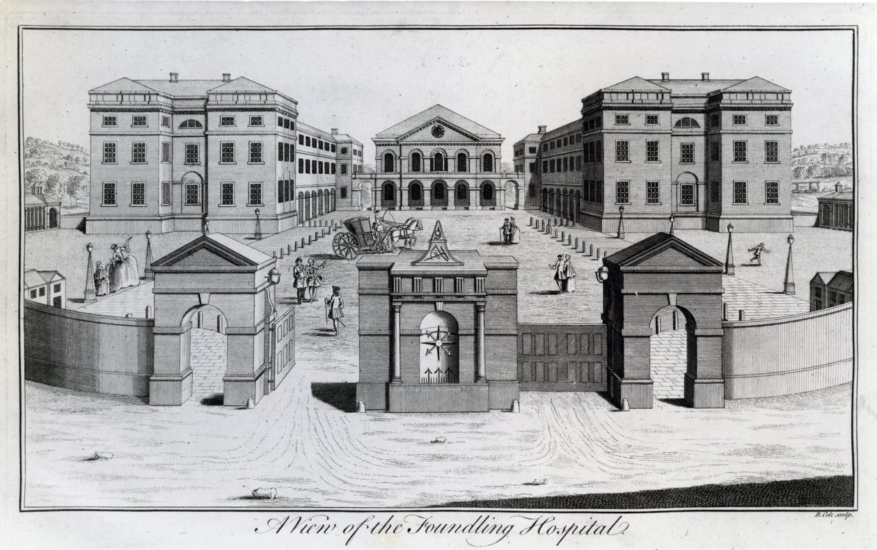 Een uitzicht op het Foundling Hospital, 1756 door Benjamin Cole