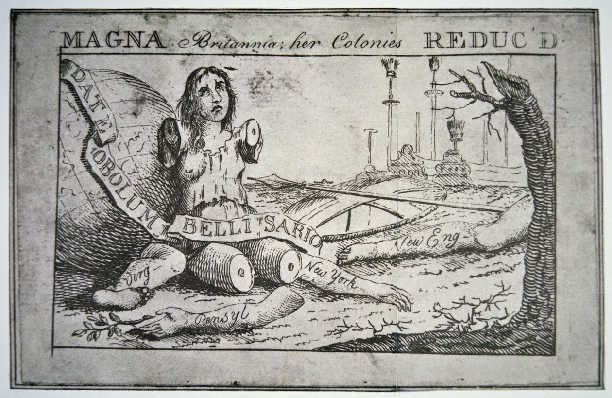 Magna Britannia: haar koloniën gereduceerd door Benjamin Franklin