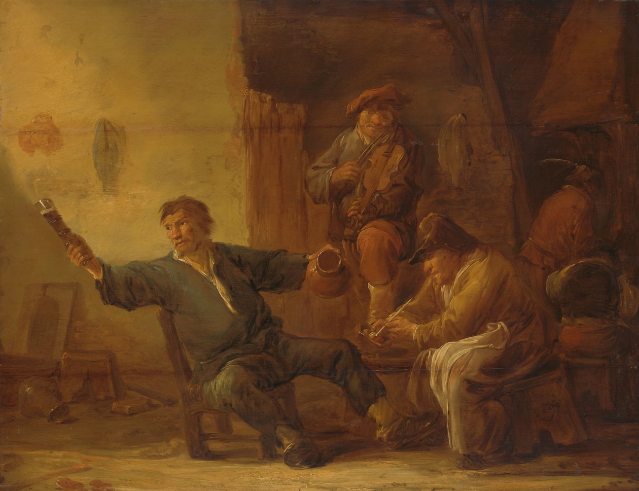 Interieur van een Boerenhut door Benjamin Gerritsz Cuyp