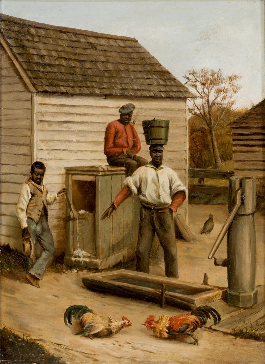 Haanengevecht op het Erf, 1860 door Benjamin J. Severance