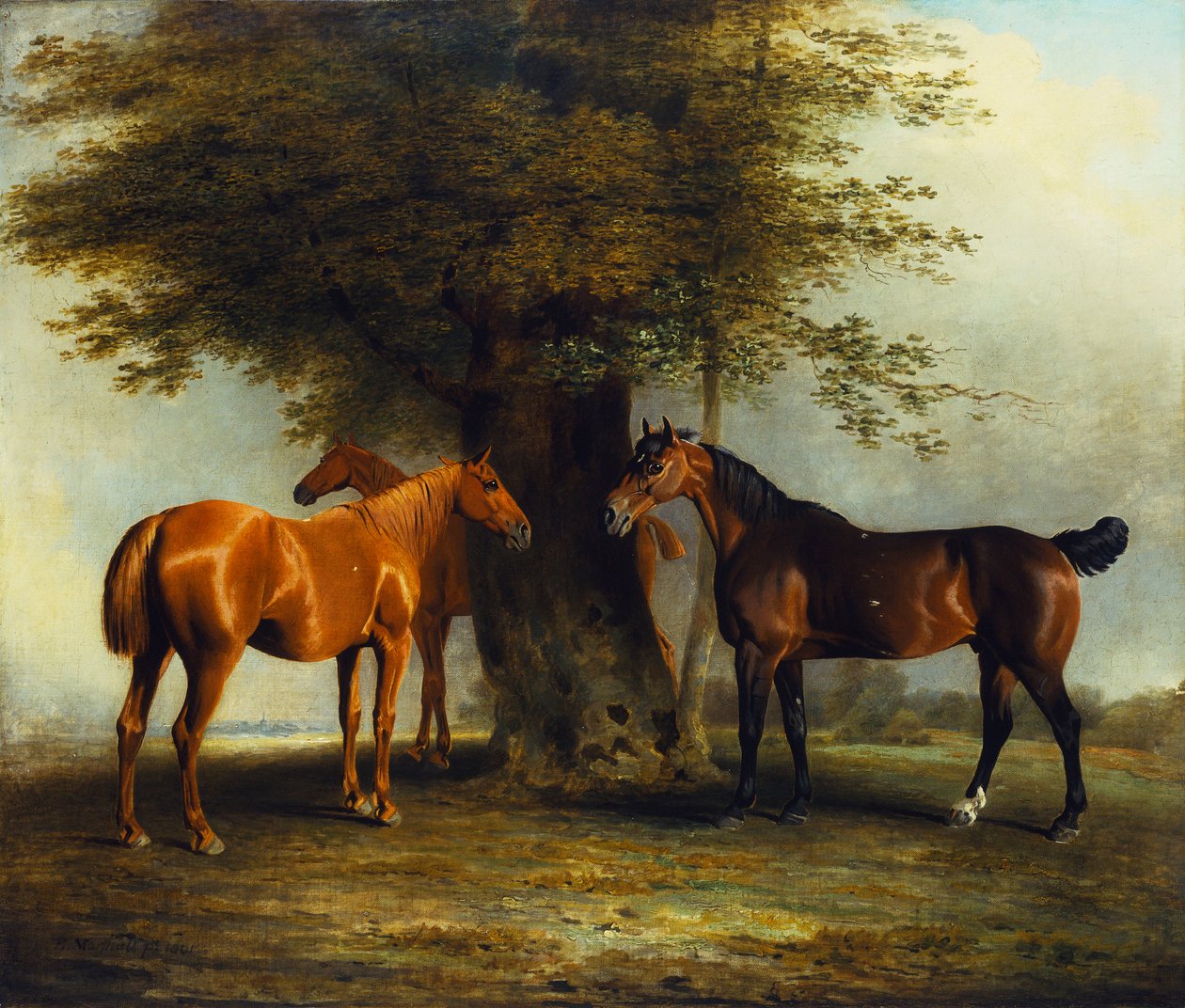 Jagers op het gras, 1801 door Benjamin Marshall