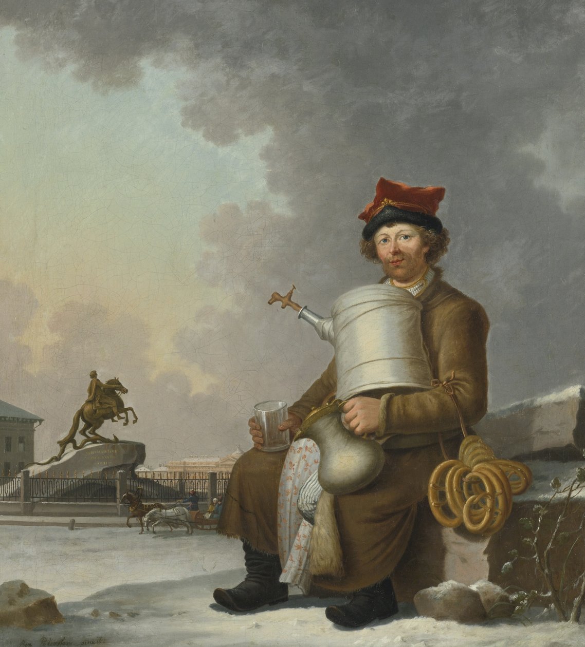 Sbiten Verkoper in St. Petersburg door Benjamin Paterssen