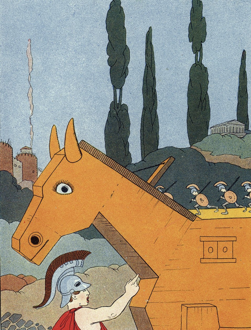 Het Trojaanse paard door Benjamin Rabier