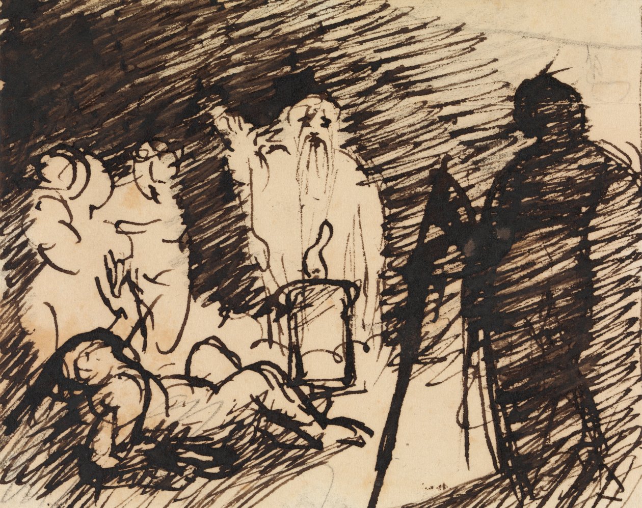 Studie van een Bijbelse scène door Benjamin Robert Haydon