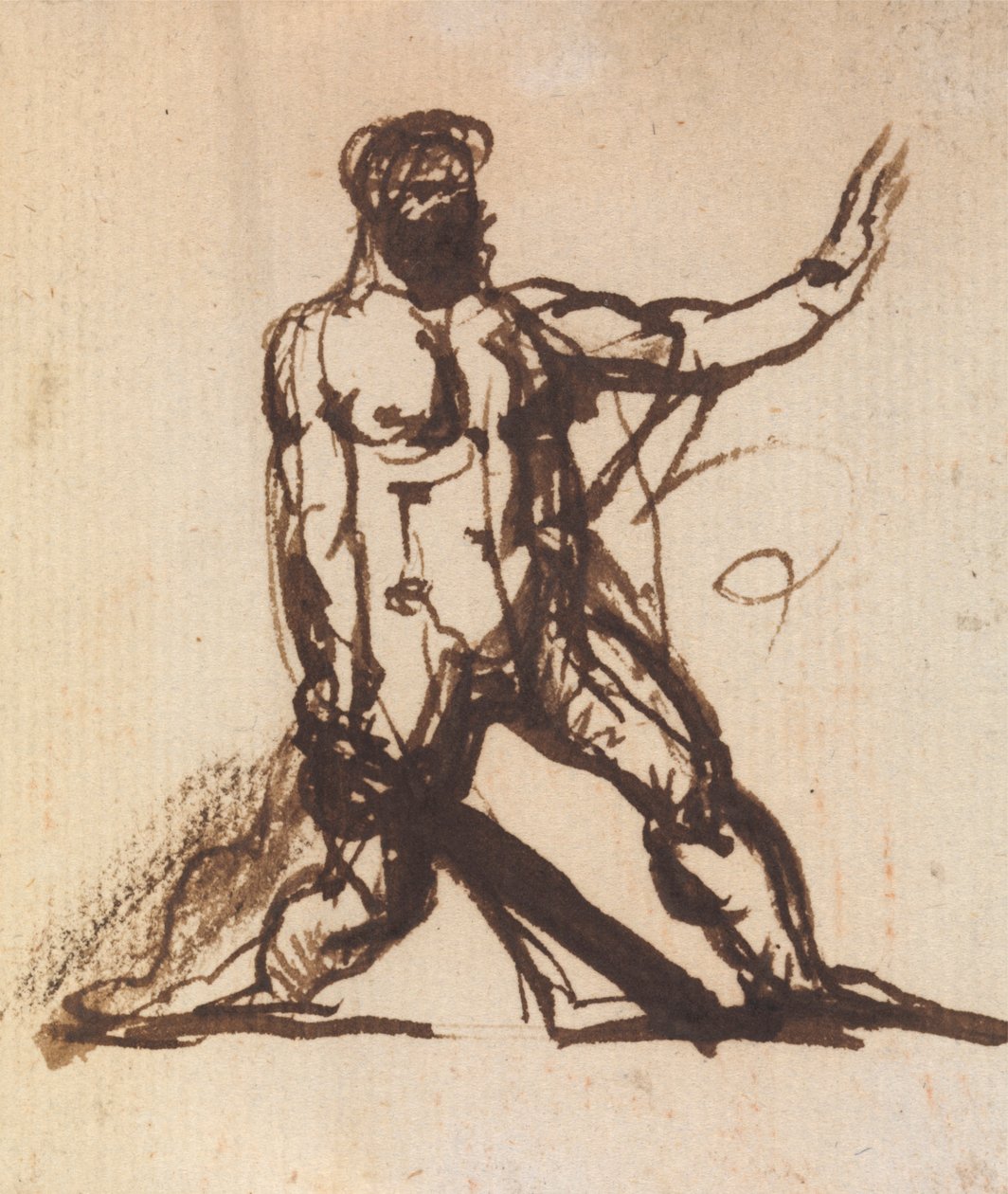 Studie van een naakte man door Benjamin Robert Haydon
