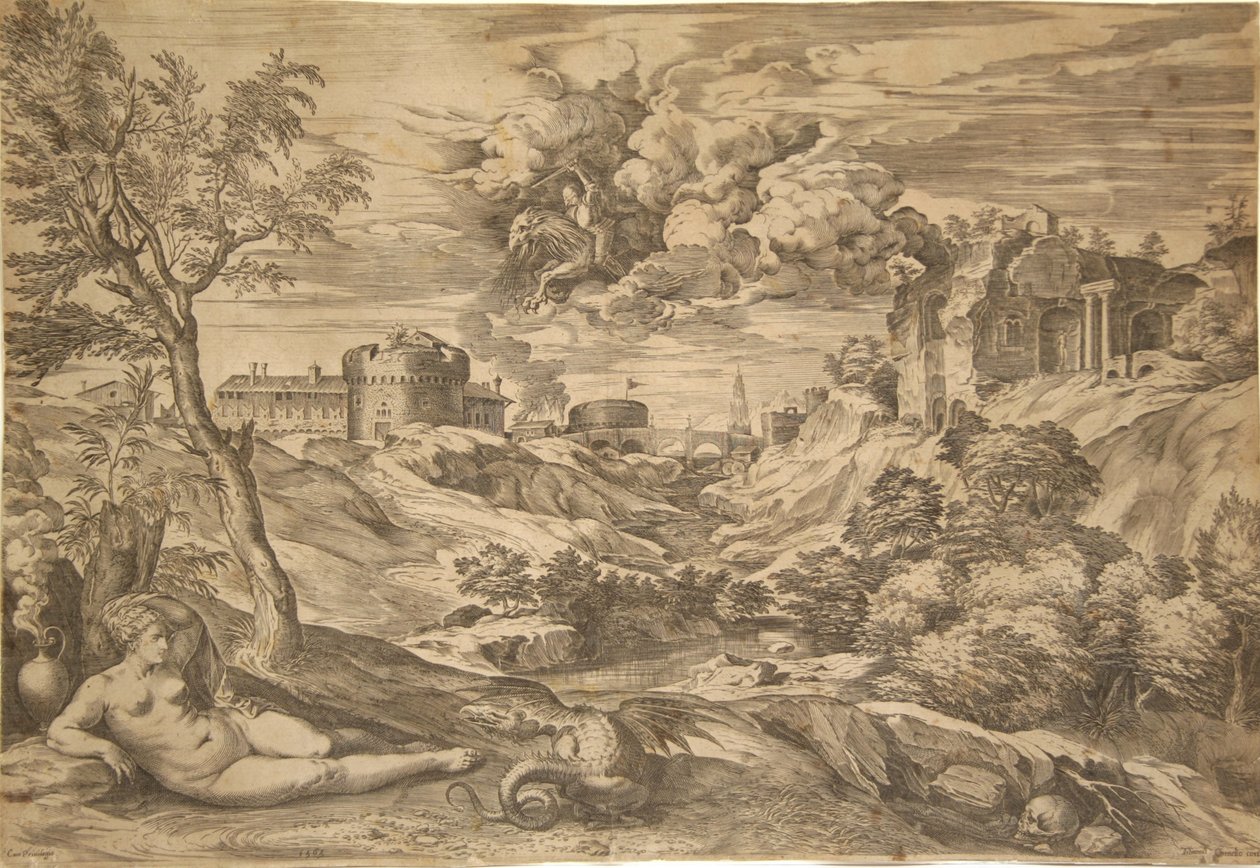 Medoro en Angelica door Benjamin Thomas Pouncy