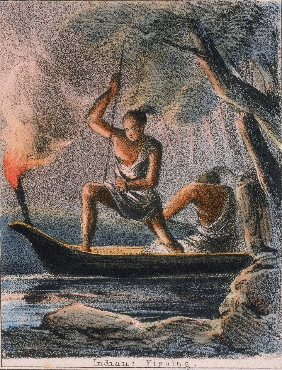 Indianen Vissen, c. 1845 door Benjamin Waterhouse Hawkins