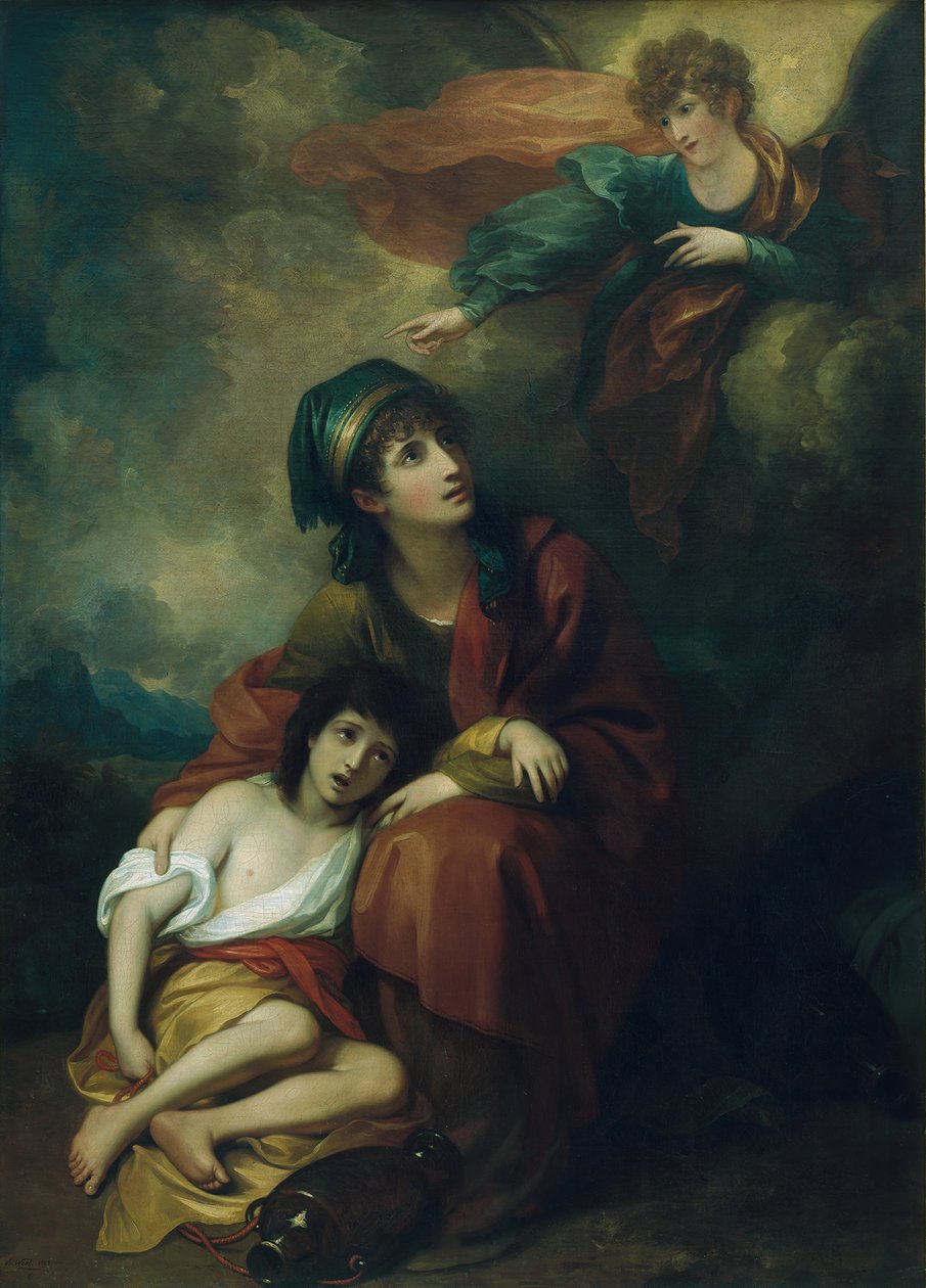 Hagar en Ismaël, 1776, herwerkt 1803 door Benjamin West