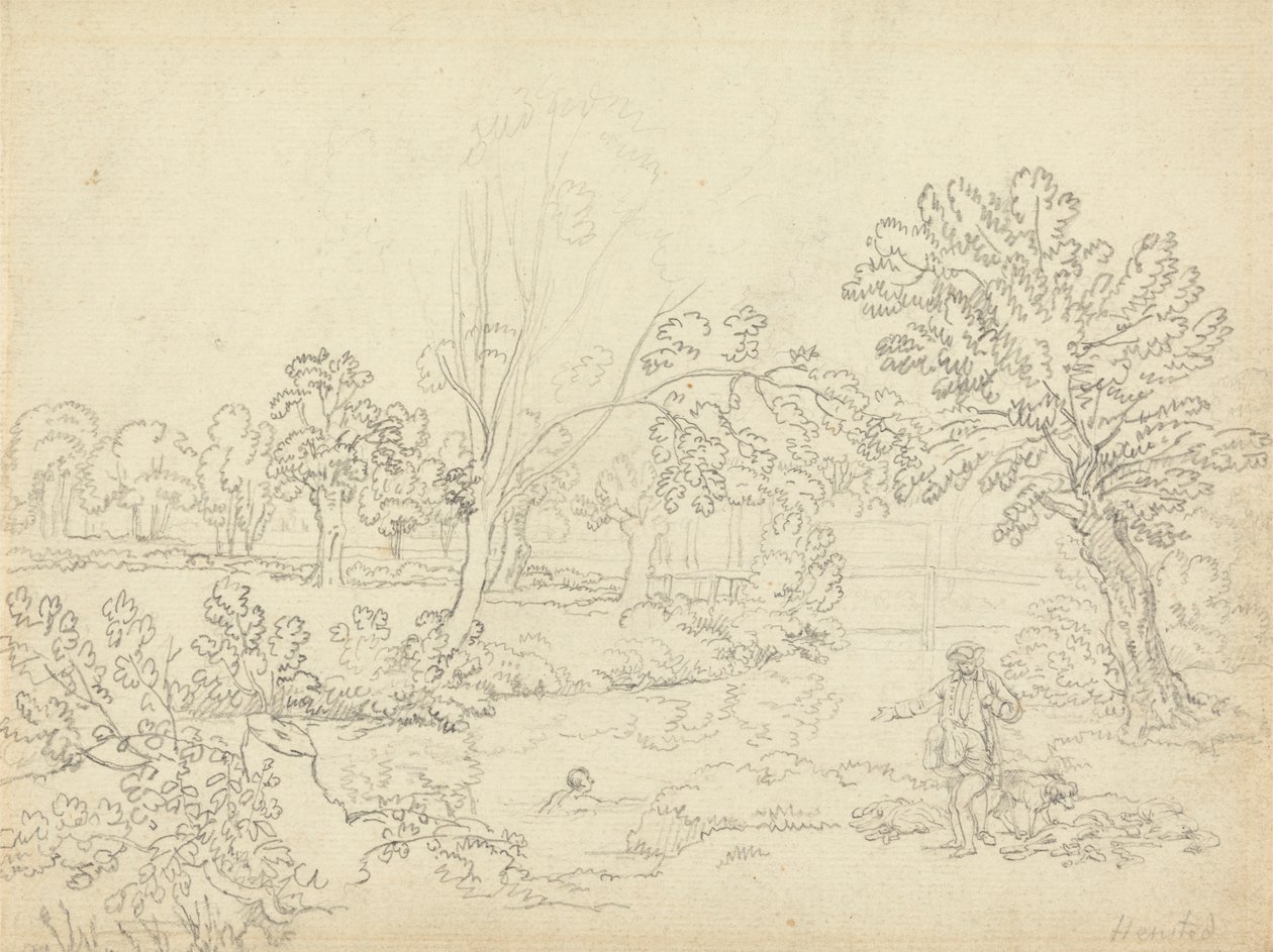 Landschap bij Henstead door Benjamin West