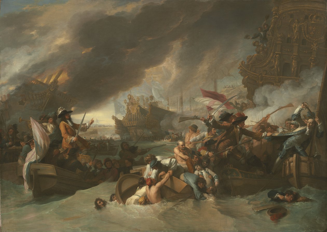 De slag bij La Hogue, ca. 1778 door Benjamin West
