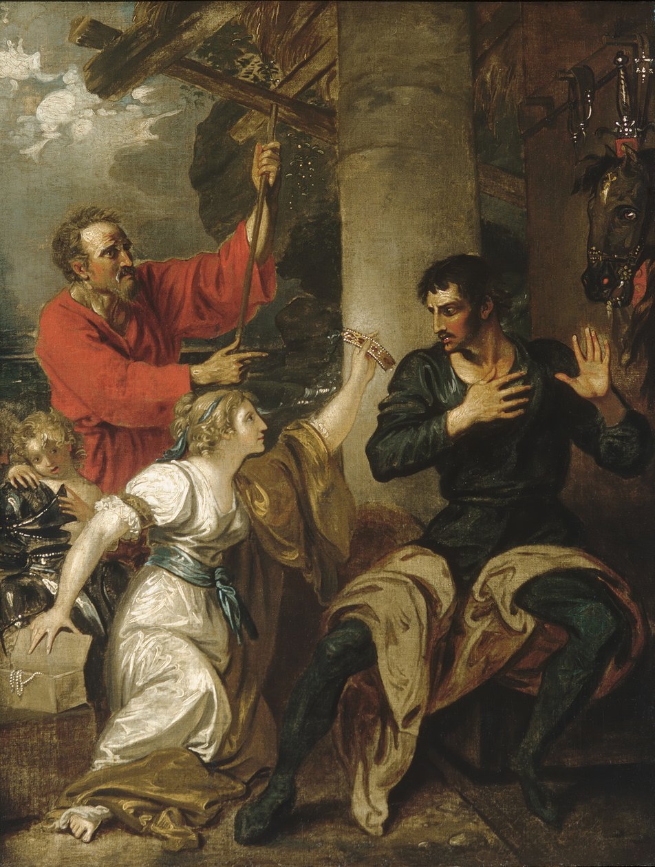 De jonkvrouw en Orlando, ca. 1793 door Benjamin West