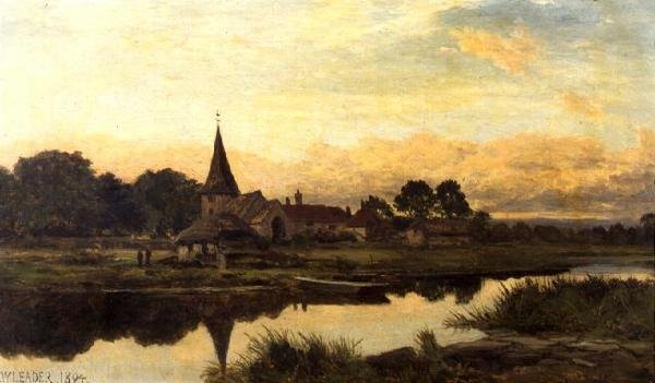 Amberley aan de rivier Arun door Benjamin Williams Leader