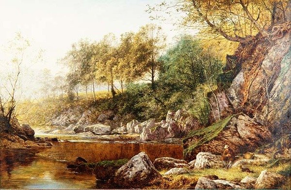 Aan de rivier Conway door Benjamin Williams Leader