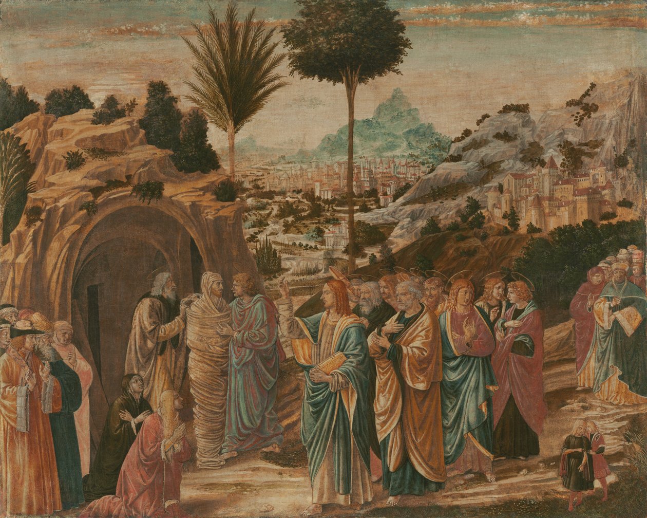 De opwekking van Lazarus door Benozzo Gozzoli