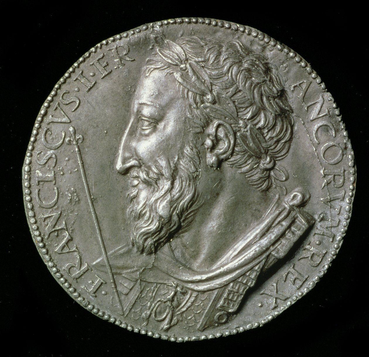 Francis I van Valois, koning van Frankrijk (1515-47) uniface, 1537 door Benvenuto Cellini