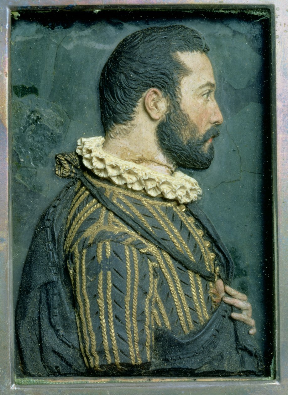 Portretreliëf van Frans I, koning van Frankrijk (1494-1547) door Benvenuto Cellini