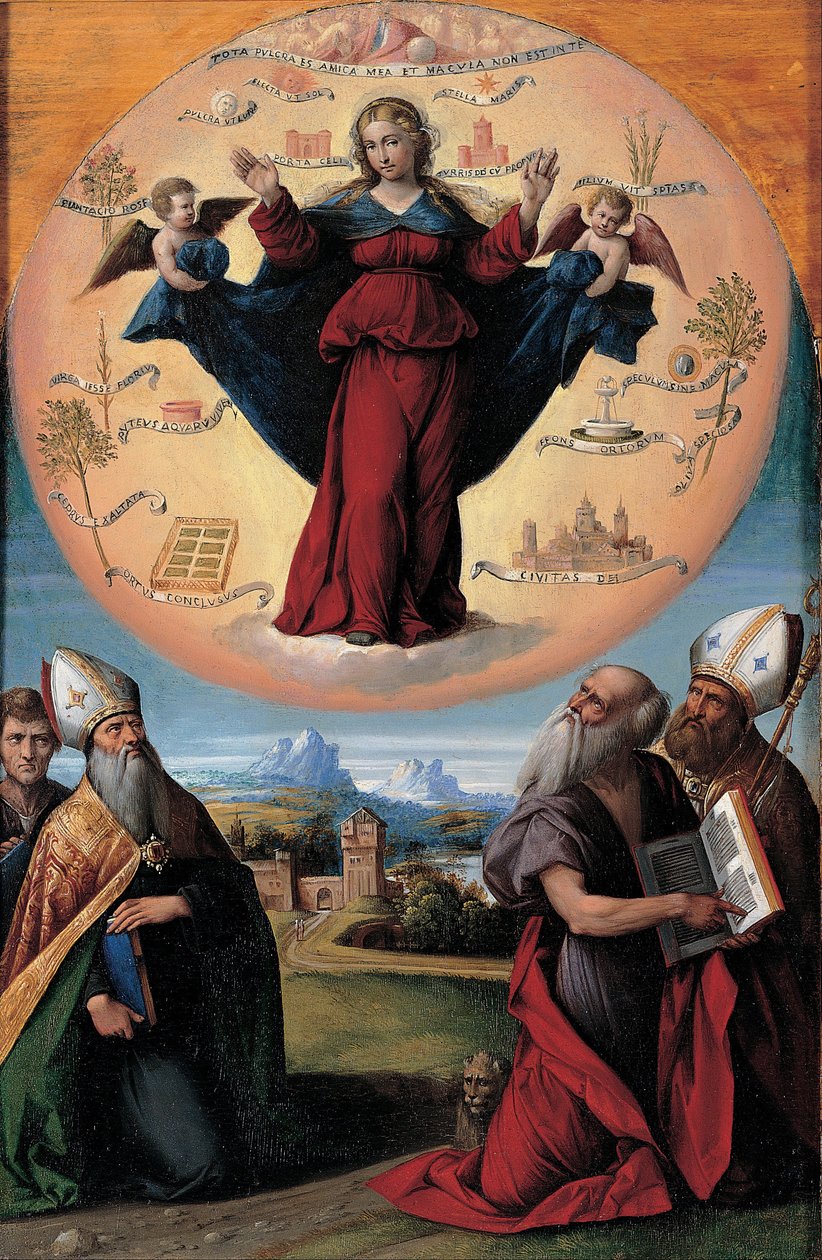 Madonna in Glorie en Heilige Honen door Benvenuto Tisi