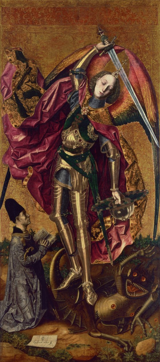 St. Michael en de draak door Bartolomé Bermejo