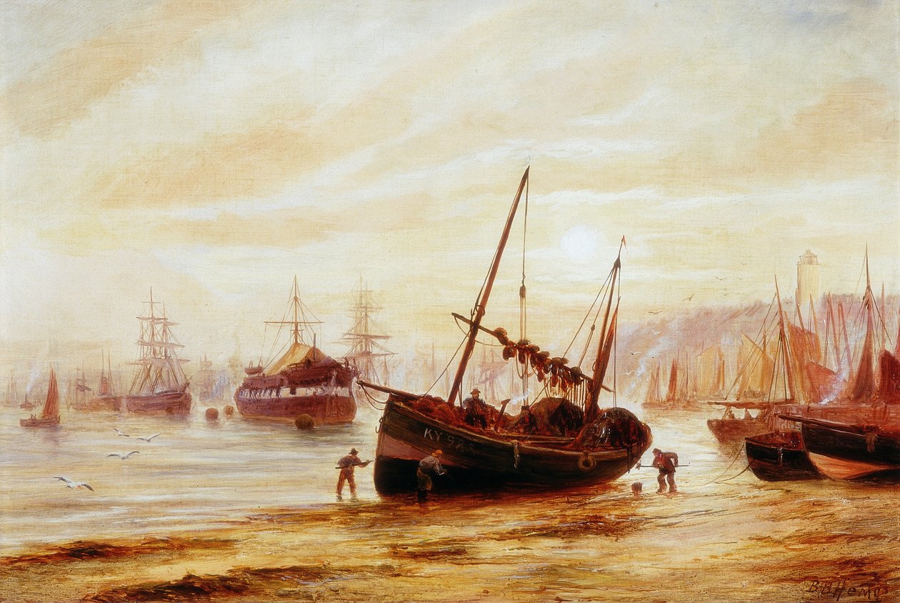 Zeegezicht - Monding van de Tyne door Bernard Benedict Hemy