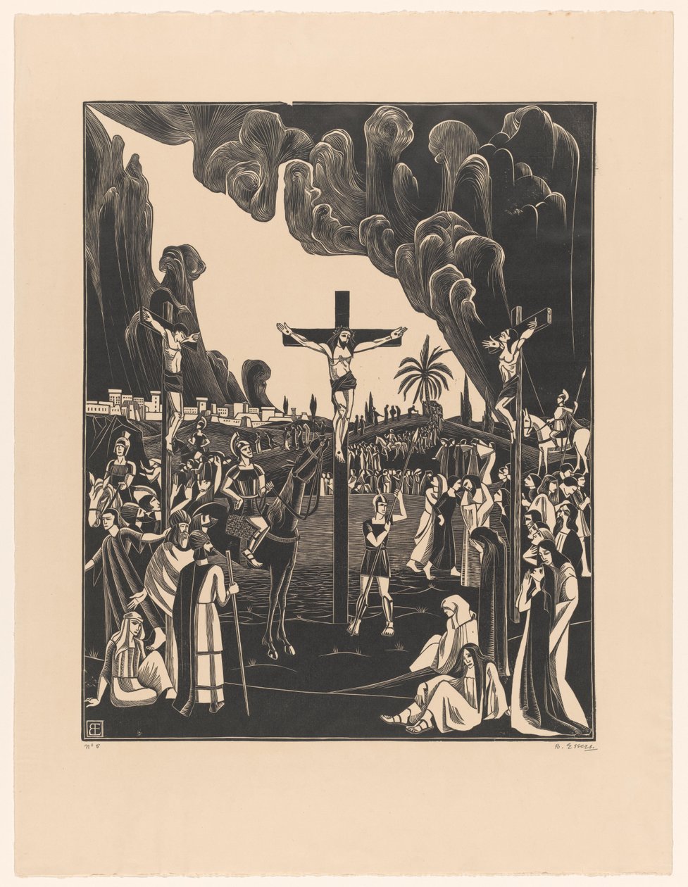 Kruisiging van Christus door Bernard Essers (signed by artist)