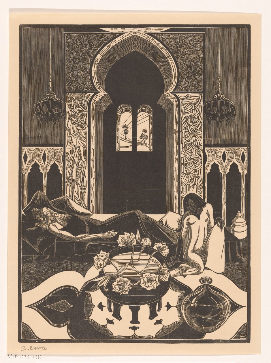 Wakende vrouw door Bernard Essers (signed by artist)